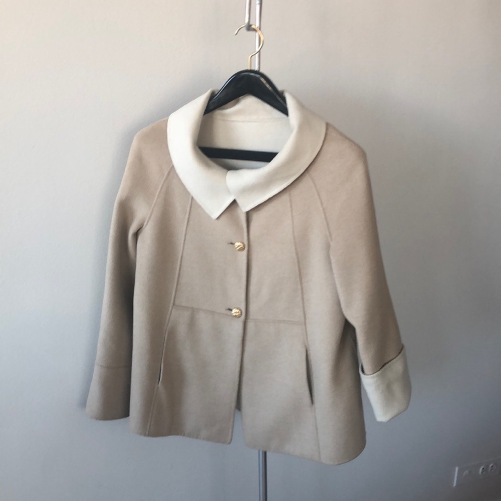 St. John women cashmere car coat reversible